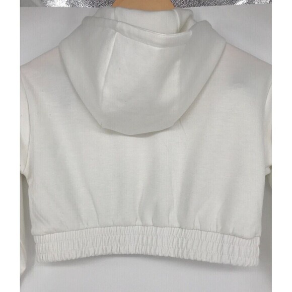 Zara Kids Toddler Girls "Just Be Wonderful" White Hoodie | Size 8 | Front Zipper - Picture 5 of 9